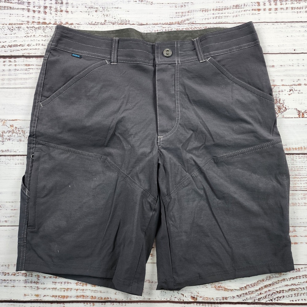 Kuhl Renegade Shorts Mens 34 Gray Koal Charcoal Hiking Trail Softshell 5121
